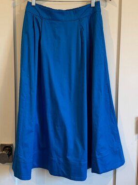 Boden Bright Blue Cotton midi skirt size 8 US